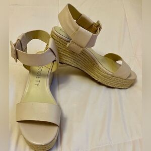 Sole Society pale pink platform sandals ankle strap 8.5